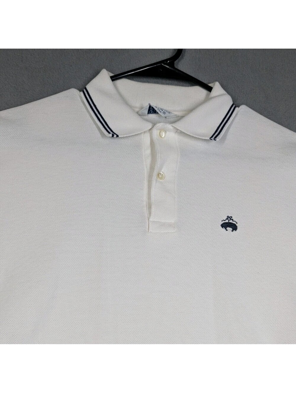 Brooks Brothers Mens M White Performance Polo Shirt Golden Fleece Original Fit